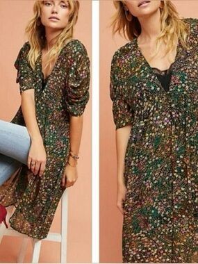 Akemi + Kin Valencia Floral Sheer Dress Anthropologie
